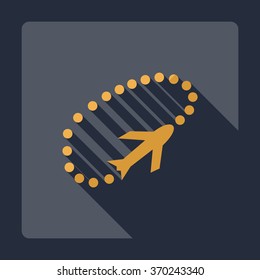 Flat modern design with shadow Icon  plane aircraft