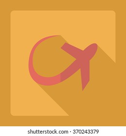 Flat modern design with shadow Icon  plane aircraft