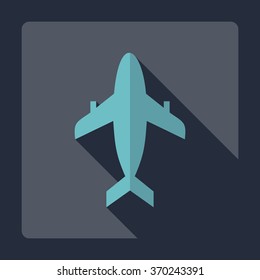 Flat modern design with shadow Icon  plane aircraft