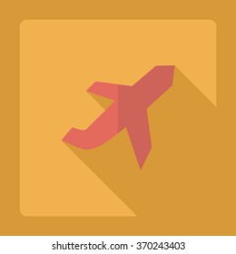 Flat modern design with shadow Icon  plane aircraft