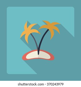 Flat modern design with shadow Icon  palms