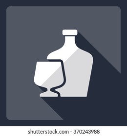 Flat modern design with shadow  Icon cognac
