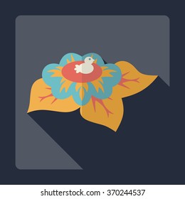 Flat modern design with shadow Icon  flower