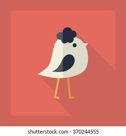 Flat modern design with shadow Icon  bird