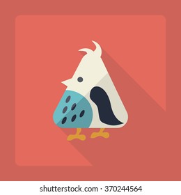 Flat modern design with shadow Icon  bird