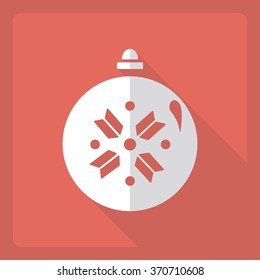 Flat modern design with shadow  Icon Christmas balls