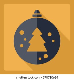 Flat modern design with shadow  Icon Christmas balls