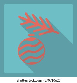 Flat modern design with shadow  Icon Christmas balls