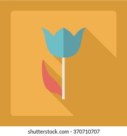 Flat modern design with shadow Icon  tulip