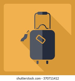 Flat modern design with shadow  Icon suitcase