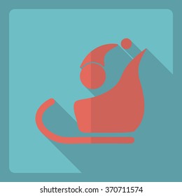 Flat modern design with shadow  Icon elves Father Christmas