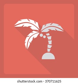 Flat modern design with shadow  Icon palm tree