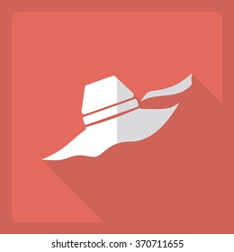 Flat modern design with shadow  Icon hat