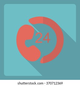 Flat modern design with shadow  Icon Phone 24