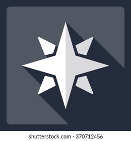 Flat modern design with shadow  Icon compass