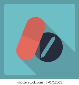 Flat modern design with shadow  Icon pills