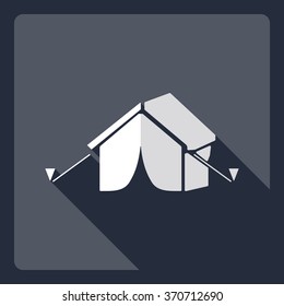 Flat modern design with shadow  Icon tent