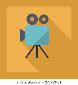 Flat modern design with shadow Icon video camera