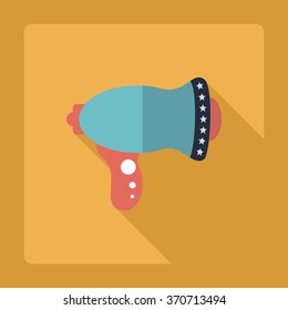 Flat modern design with shadow Icon a megaphone