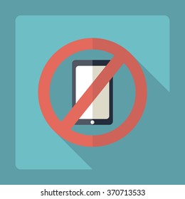 Flat modern design with shadow Icon symbol ban mobile