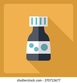 Flat modern design with shadow  Icon flask