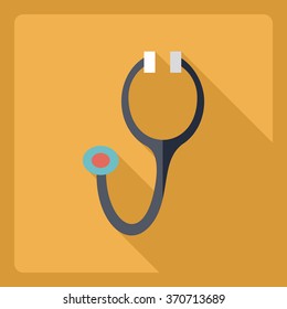 Flat modern design with shadow  Icon stethoscop