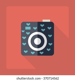 Flat modern design with shadow Icon camera