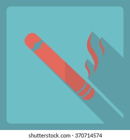 Flat modern design with shadow  Icon cigar
