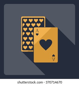 Flat modern design with shadow  Icon poker 