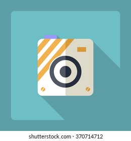 Flat modern design with shadow Icon camera