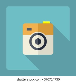 Flat modern design with shadow Icon camera