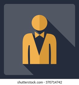 Flat modern design with shadow  Icon croupier