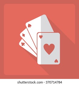 Flat modern design with shadow  Icon poker 