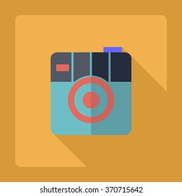 Flat modern design with shadow Icon camera