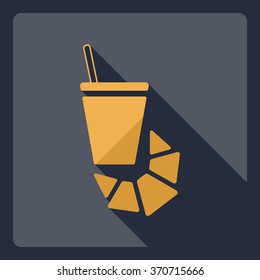 Flat modern design with shadow  Icon coffee