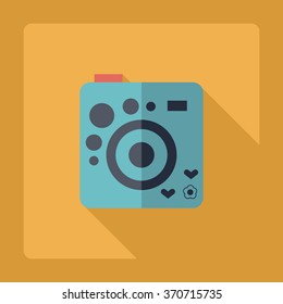 Flat modern design with shadow Icon camera