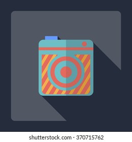 Flat modern design with shadow Icon camera