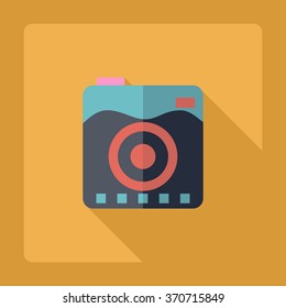 Flat modern design with shadow Icon camera