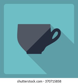 Flat modern design with shadow  Icon coffee 