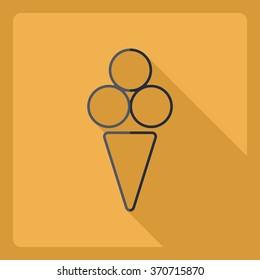 Flat modern design with shadow  Icon ice cream