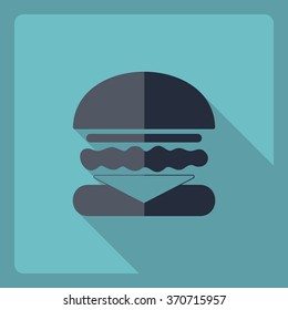 Flat modern design with shadow  Icon burger