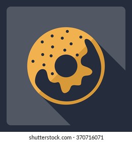 Flat modern design with shadow  Icon donut