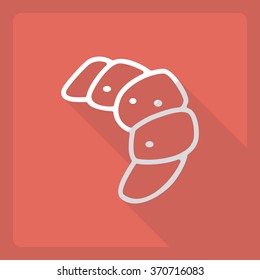 Flat modern design with shadow  Icon croissant