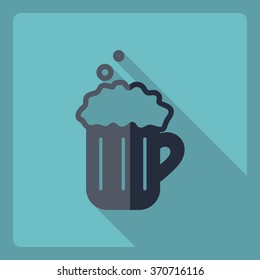 Flat modern design with shadow  Icon beer