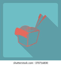 Flat modern design with shadow  Icon noodles