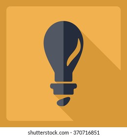 Flat modern design with shadow  Icon lightbulb