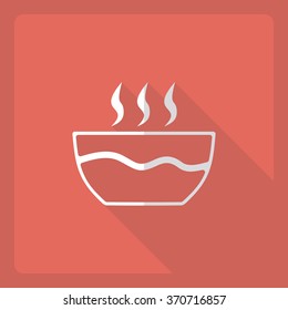 Flat modern design with shadow  Icon noodles