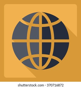 Flat modern design with shadow  Icon Earth