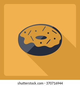 Flat modern design with shadow  Icon donut