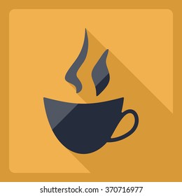 Flat modern design with shadow  Icon coffee